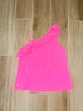 Lilly Pulitzer Pink One Shoulder Kids Girls Top XL 12-14